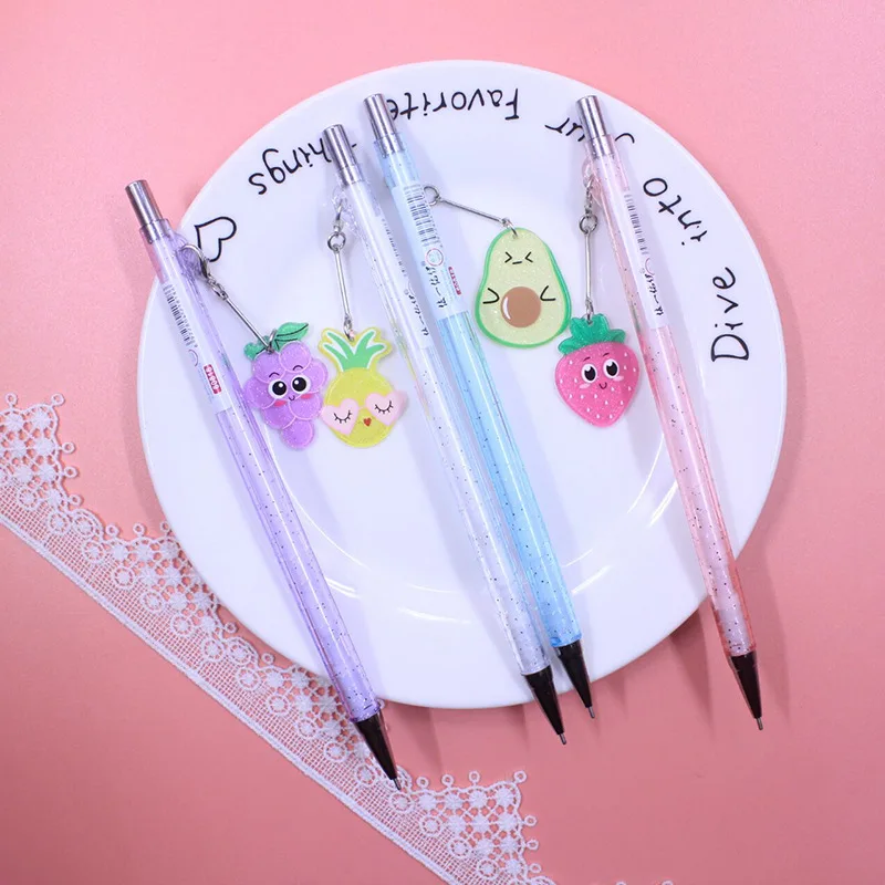 

40pcs Cute Mechanical Pencil 0.5mm Fruit Pendant Automatic Pencils for School Kawaii Japanese Stationery Pencils for School Bulk