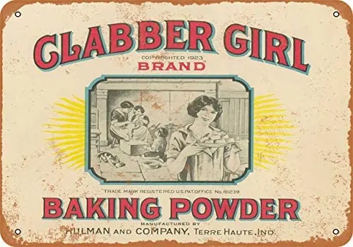 

1923 Clabber Girl Baking Powder Metal Tin Sign 12 X 8 Inches Retro Vintage Decor