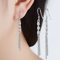 elegant long tassel drop earrings shiny crystal zircon chain pendant dangle earring hook female vintage earring jewelry gifts