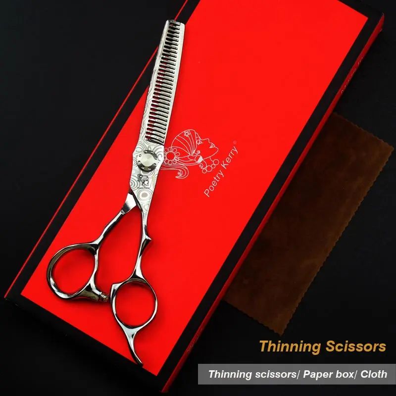 Thinning scissors Дамасские Парикмахерские ножницы с рисунком 440C Стальные парикмахерские стильные парикмахерские инструменты 6 дюймов японские Парикмахерские ножницы - Цвет: Thinning scissors