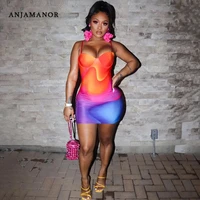 anjamanor colorful printed bodycon mini dress sexy club outfits for women birthday party clubwear womens short dresses d96 bc14