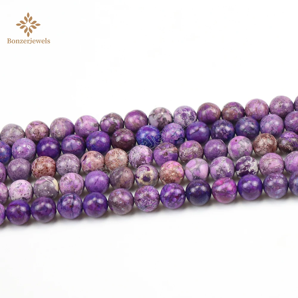 

WHolesale Lots Purple Brecciated Imperial Jaspers Loose Spacer Beads For DIY Necklace Bracelet Jewelry Making 4/6/8/10MM