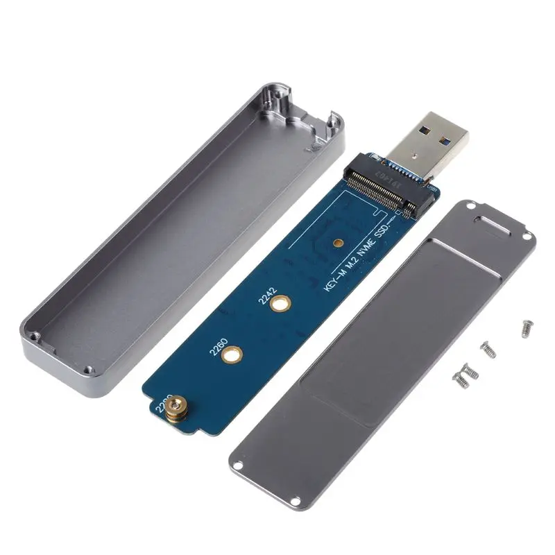 Алюминиевый M.2 NVME к USB 3 1 тип A PCIE SSD HDD обрабатывающий корпус с ЧПУ M-Key