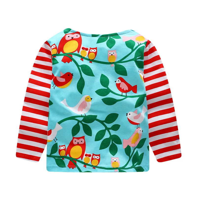 Jumping meters Long Sleeve T shirts for Baby Girls Cotton Clothing Cartoon Print Autumn Spring Tops New Children | Мать и ребенок