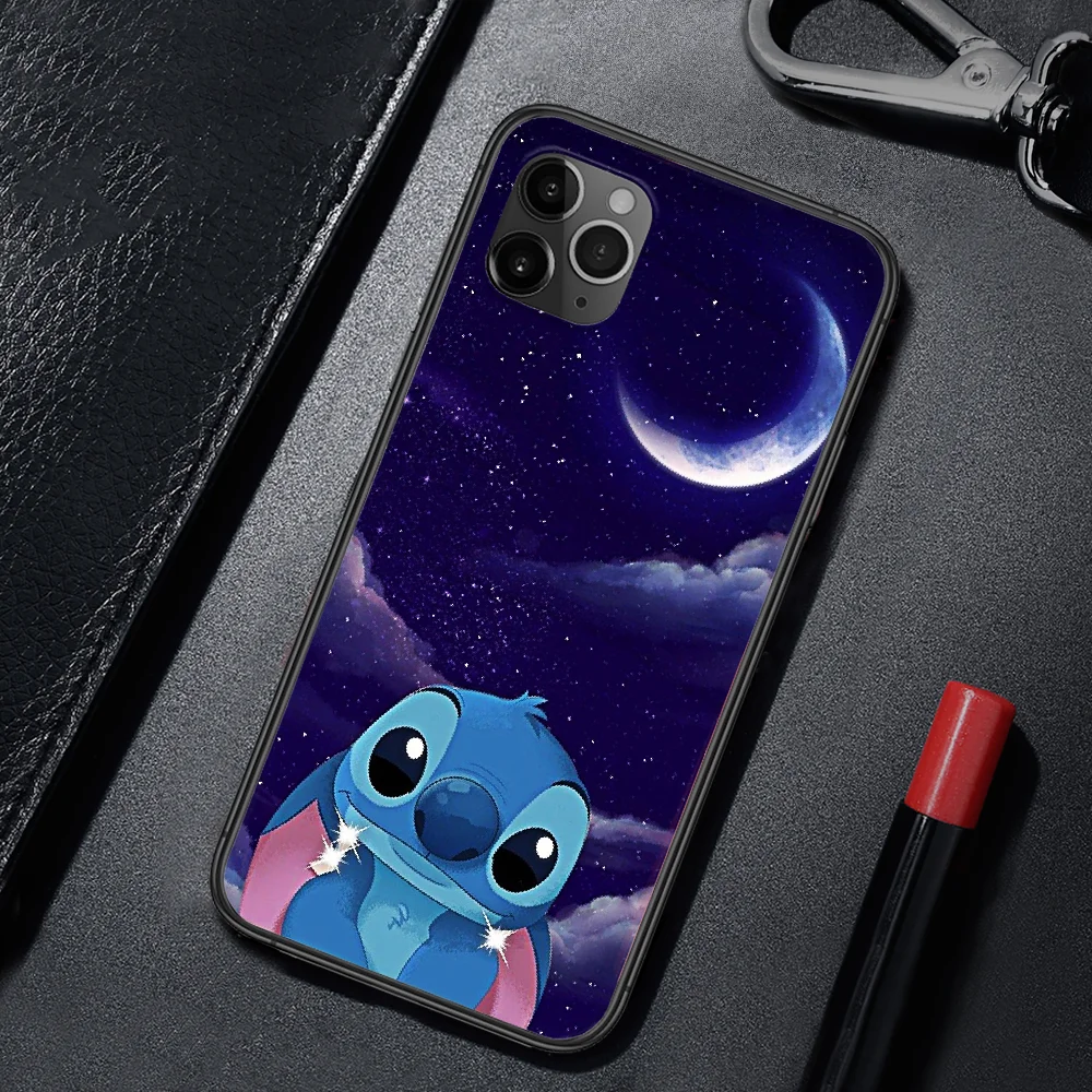 

Cute Lovely Cartoon Stitchs Phone Case For iPhone 4 4s 5 5S SE 5C 6 6S 7 8 Plus X XS XR 11 12 Mini Pro Max 2020 black Shell 3D