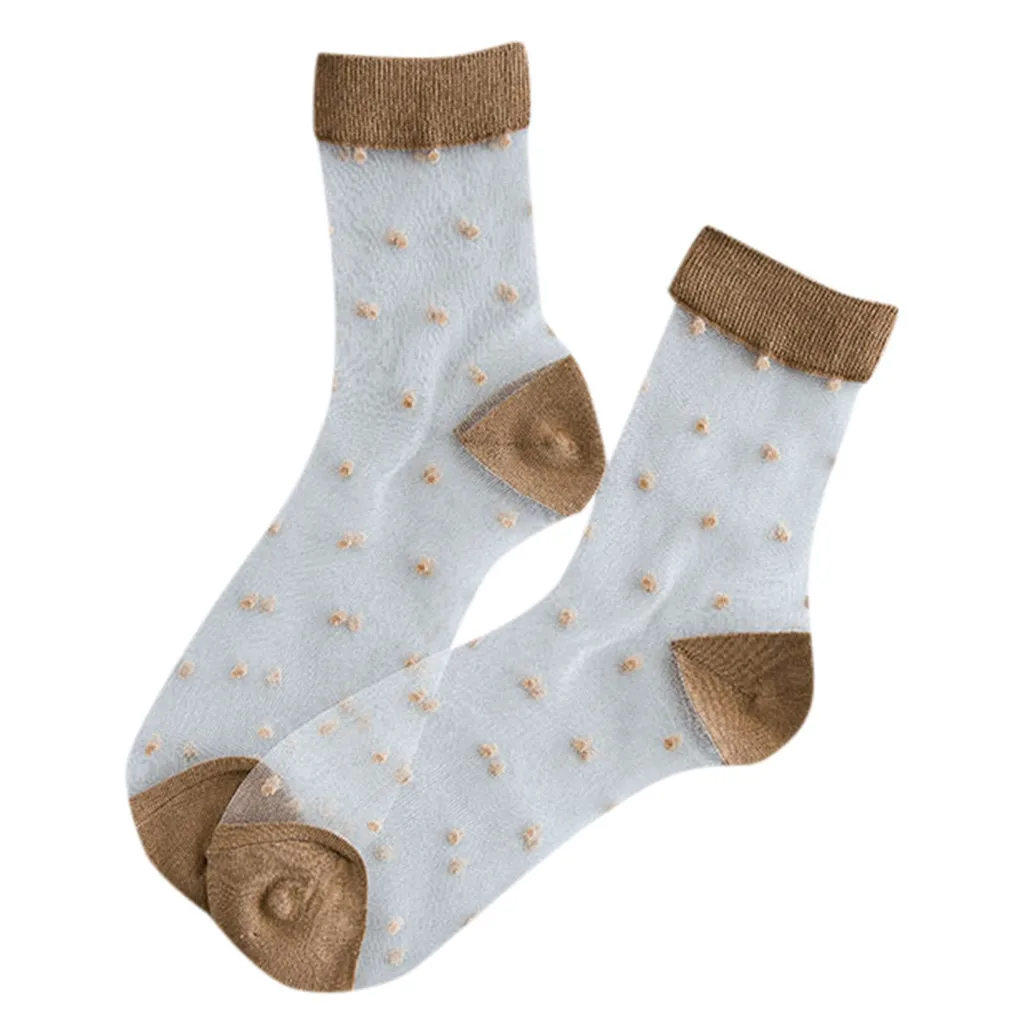 1 пара забавных мультяшных носков Женские повседневные летние модные Прозрачные