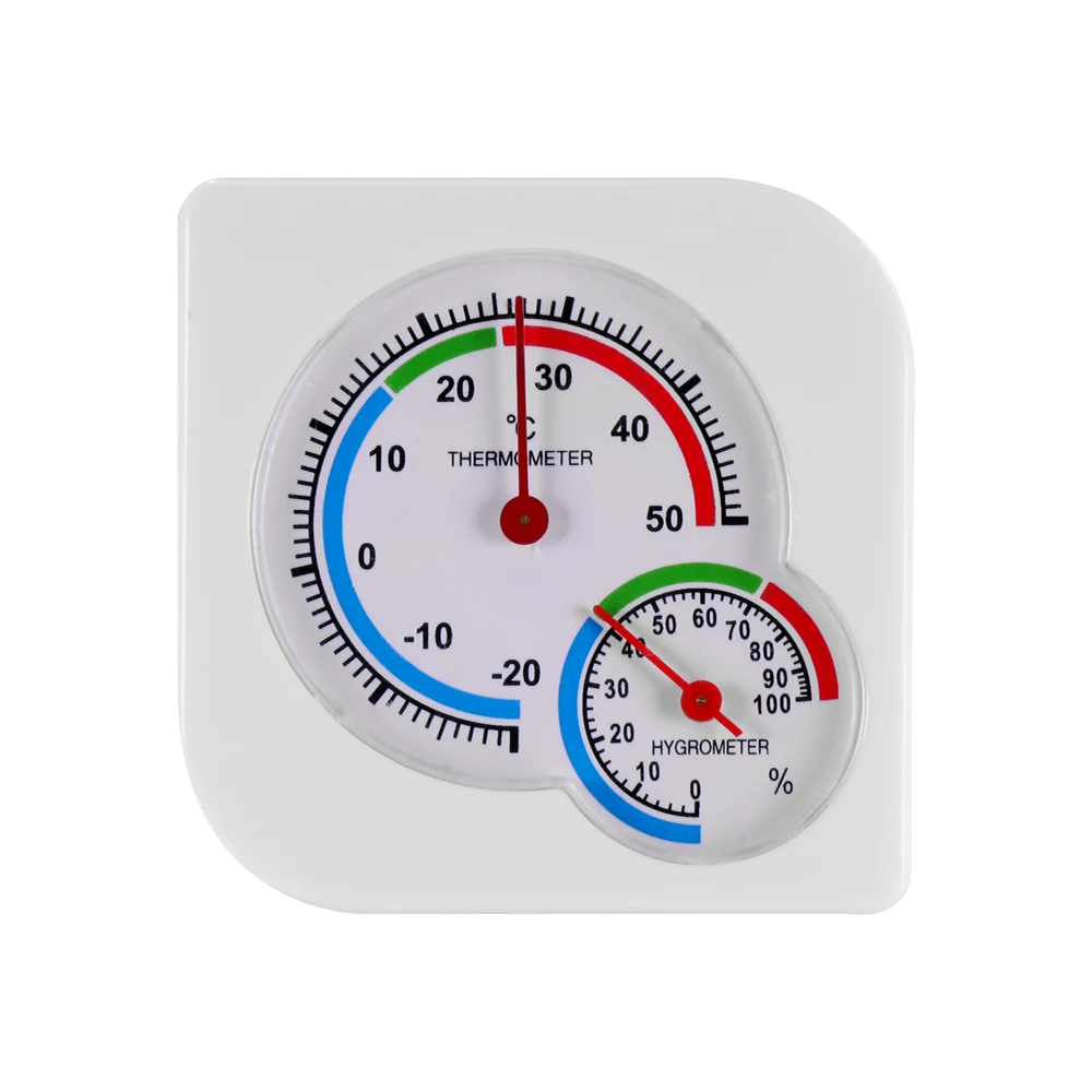 Household Centigrade Analog Hygrometer Thermometer For Wall Hanging Or Desktop Barometer Humidity Tester Clock Shaped |