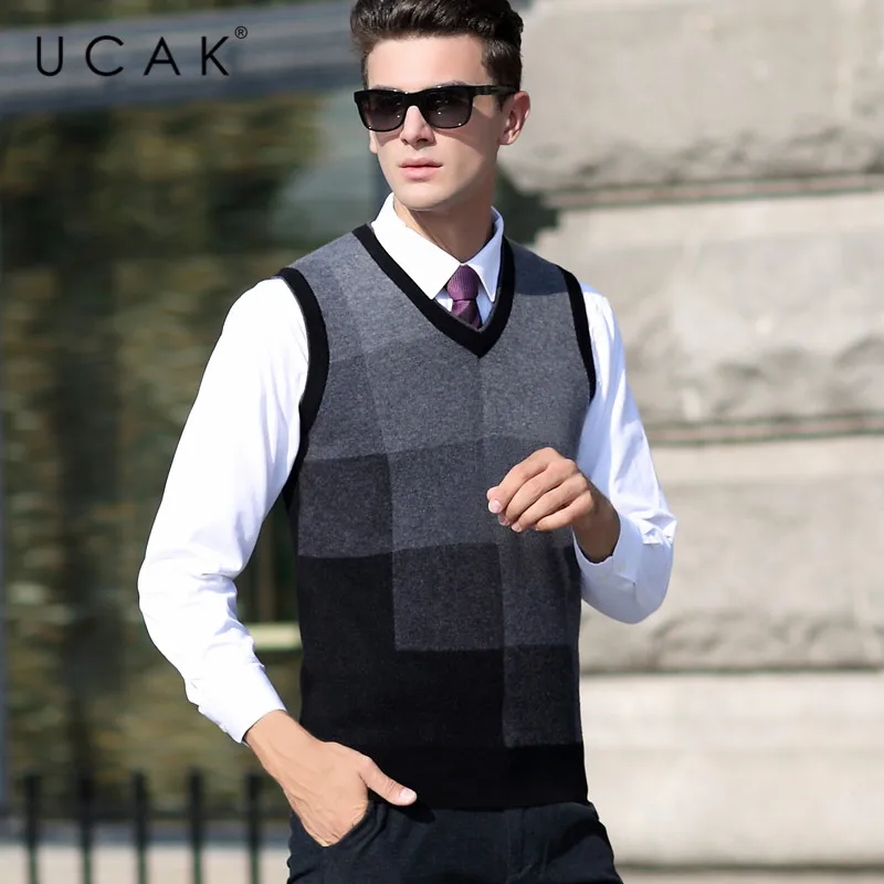 Женский шерстяной свитер UCAK повседневный жилет из мериносовой шерсти уличная одежда осень зима 2019|Жилеты| |