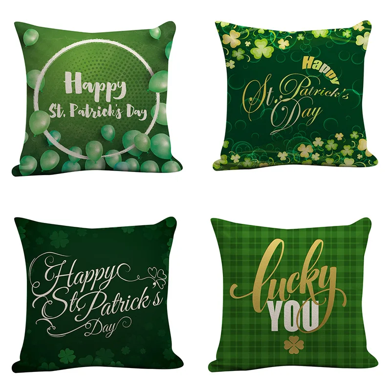 Новинка чехол для подушки на День Святого Патрика Подарки компании льняные