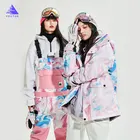 Новая лыжная куртка женская теплая водонепроницаемая куртка для сноуборда Женский комплект для сноуборда одежда с капюшоном очень теплая спортивная