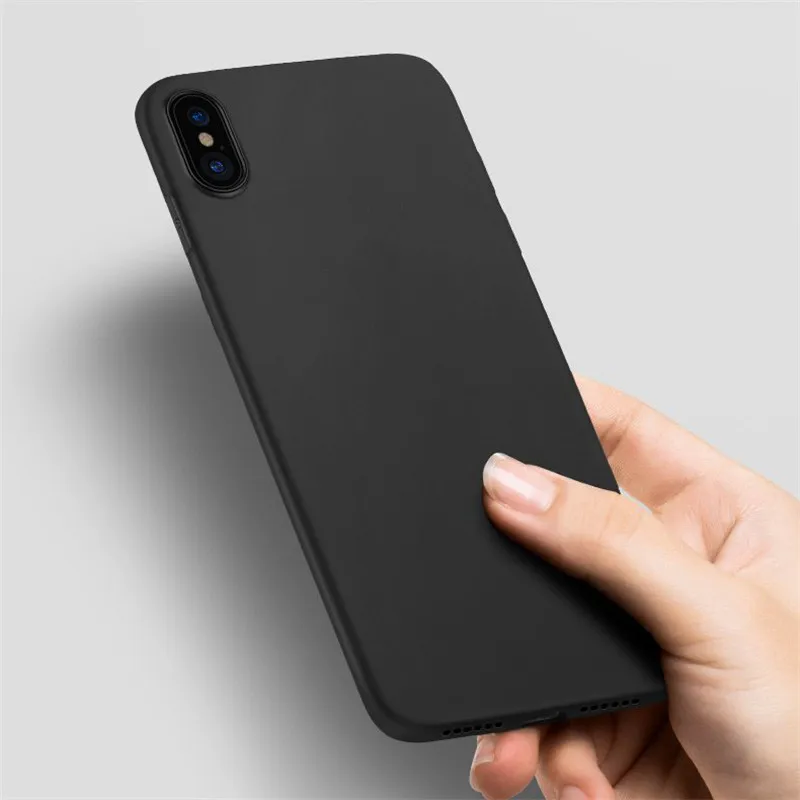 Чехол для iphone 7 plus X XR силиконовый мягкий матовый чехол-накладка черный чехол 6s 6 Plus