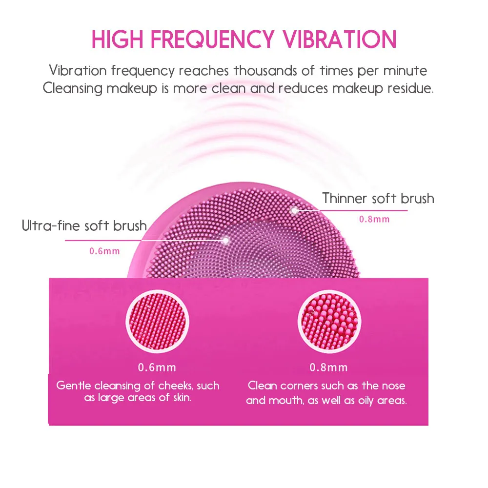 

Mini Silicone Face Cleansing Brush Electric Face Cleanser Electric Facial Cleanser Cleansing Skin Deep Washing Massage Brush