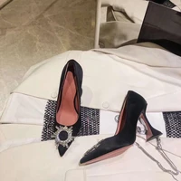 women black begum 95 mm crystal embellished satin pumps 9 5 cm heels shoes