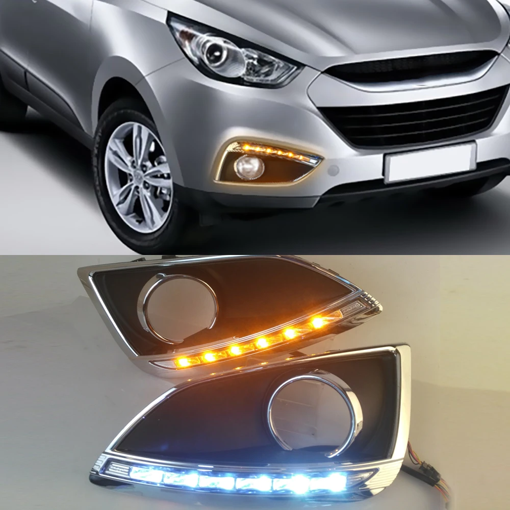 Автомобильные мигающие дневные ходовые огни для Hyundai IX35 2010 2011 2012 2013 светодиодный