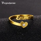 Индивидуальные индивидуальные модные циркониевые золотистые кольца из нержавеющей стали для женщин и мужчин, индивидуальное регулируемое кольцо для свадьбы, ювелирные изделия