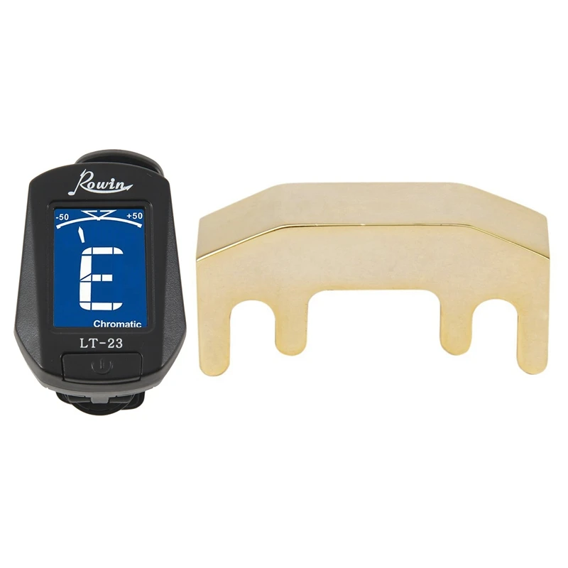 

1 x Metal Violin Quiet Practice Mute---Golden & 1x LT-23 Acoustic Guitar Tuner Clip on Tuner