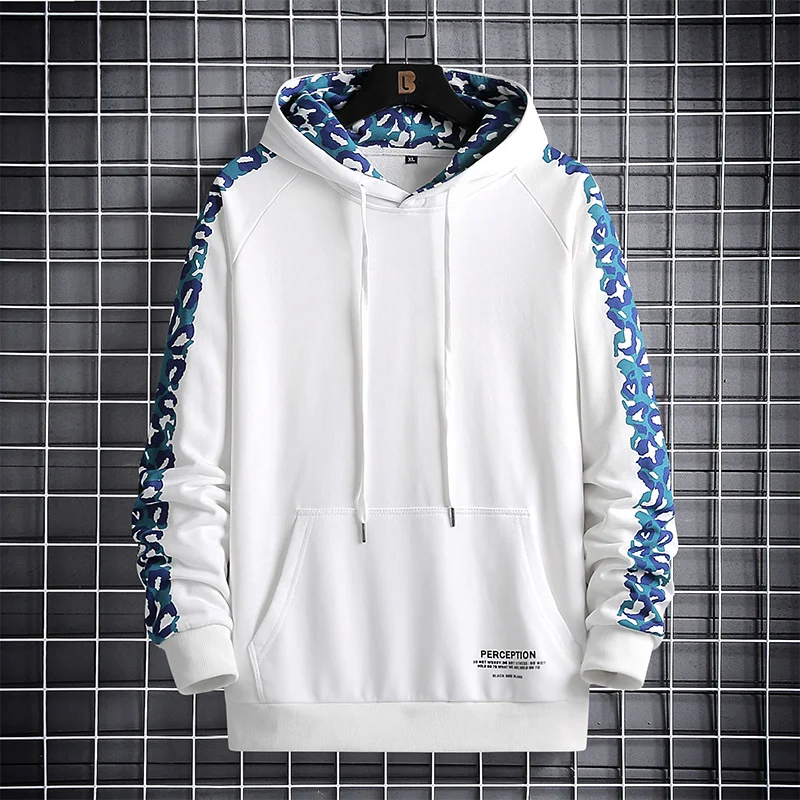 

Мужской пуловер с длинным рукавом, черный или белый пуловер большого размера в стиле хип-хоп, свитшот, одежда для осени и весны, 2021