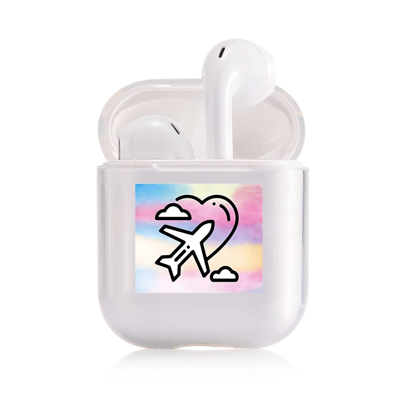 Хроматический модный наушник чехол для Apple Airpods чехол простой милый любовь сердце Bluetooth поп AirPods чехол прозрачный жесткий чехол