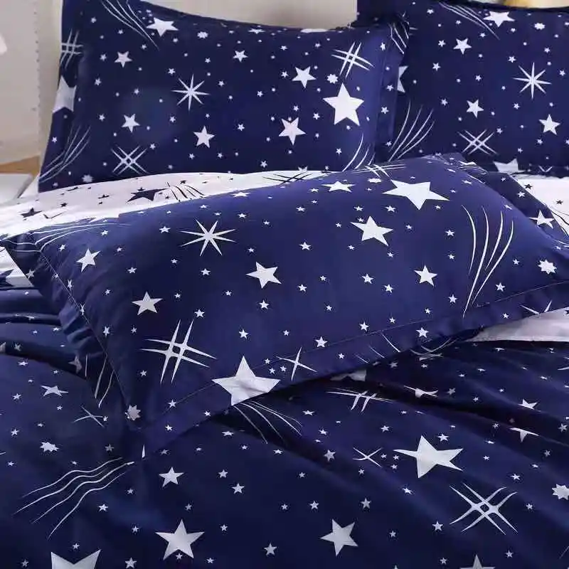 Комплекты постельного белья 3D Star Galxy пододеяльник синий белый серый 3/4 шт.