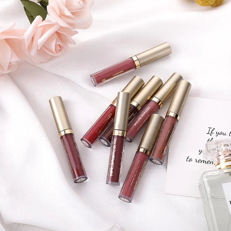 Набор матовых блесков для губ 8 шт./компл. жидкая помада водостойкая длинная