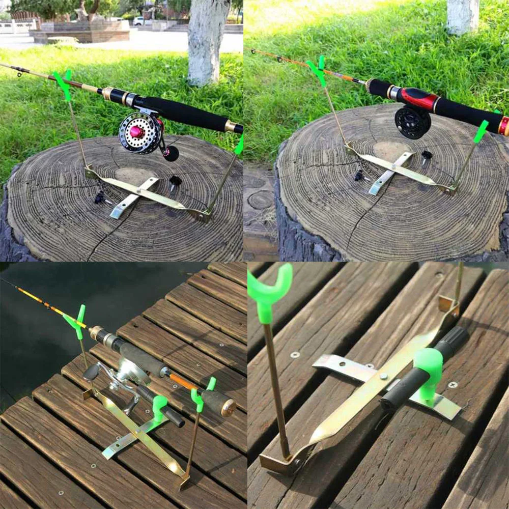 

Fishing Rod Holder Dual Head Ice Fishing Rod Holder Winter Fishing Foldable Pole Rest Support Stand Fishing Equipment New