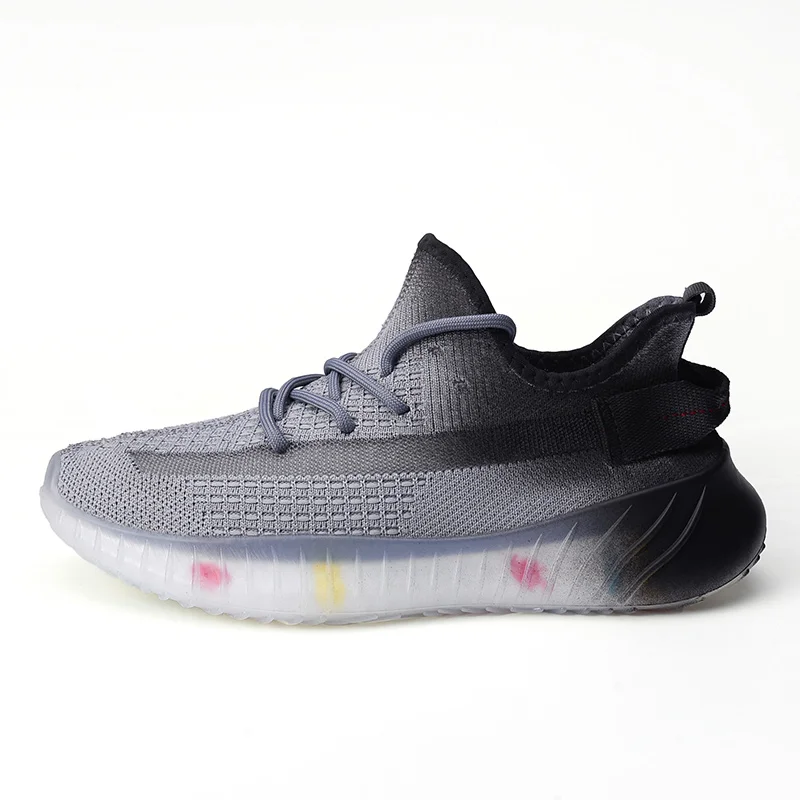 

Men Shoes Dark Grey Lightweight Comfortable Flying Woven Soft Bottom Breathable Trainers Sneakers