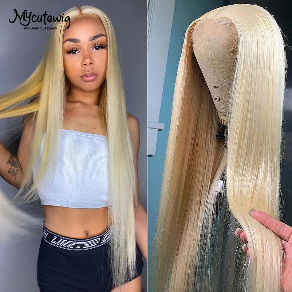 

613 HD Honey Blonde 13x4 Straight Lace Frontal Human Hair Wig For Black Women Brazilian Virgin 5x5 Closure Glueless Wigs 180%