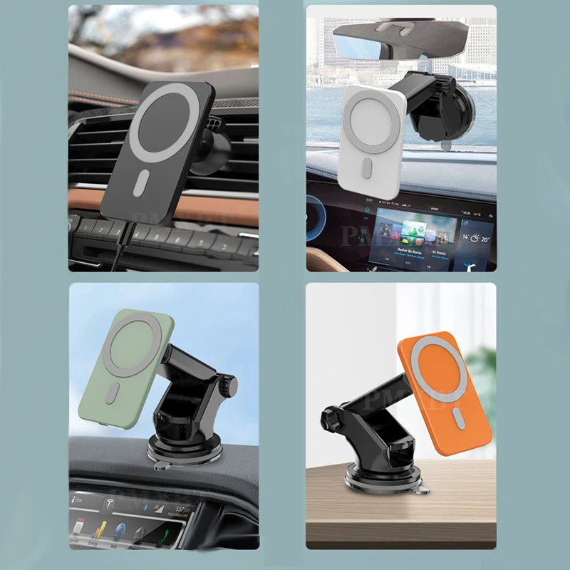 mag magnetic wireless car charger stand for iphone 12 pro max mini safe 15w fast charging air vent mount adsorbable phone holder free global shipping