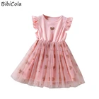 Летнее платье для девочек; Милая Кружевная плиссированная юбка принцессы с рукавами для маленьких девочек; Фатиновая юбка; Детская юбка для девочек; Модная одежда