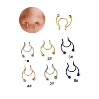 1pc 20g stainless steel fake septum piercing for women nose clip nose ring fake nose piercing fake piercing nose stud jewelry