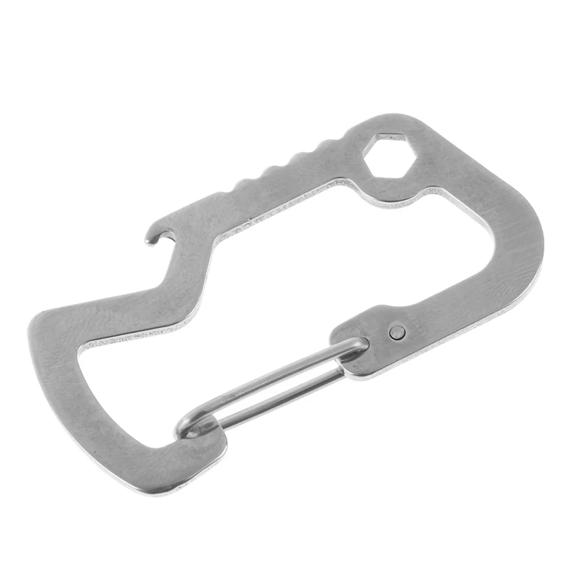 

Survival Pocket Tool Multipurpose Gadget Carabiner Key Chain Keyring Travel Bottle Opener Cap
