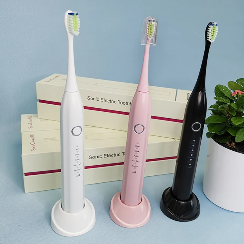 

Электрическая зубная щетка, звуковая вибрационная щетка для волос, зарядка через USB, для взрослых, 5 передач, IPX7, водонепроницаемая Магнитная...