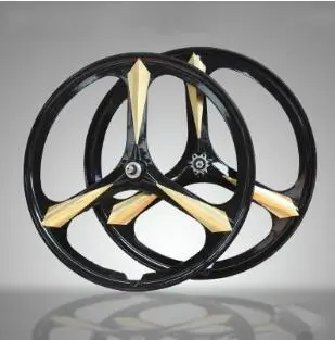 3 spoke gold MTB обода 3 Спицы магниевого сплава колеса 26 дюймов колесо для горного велосипеда велосипедные диски горный велосипед колеса дисковый тормоз, колесная пара - Цвет: 3 spoke gold