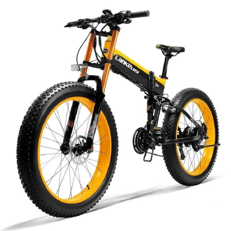 Bestellen LANKELEISI 1000W Motor Elektrische Bike 14,5 AH Panasonic Lithium-Batterie 26x 4,0 Zoll Fett Reifen Doppel Schulter Falten E-bike