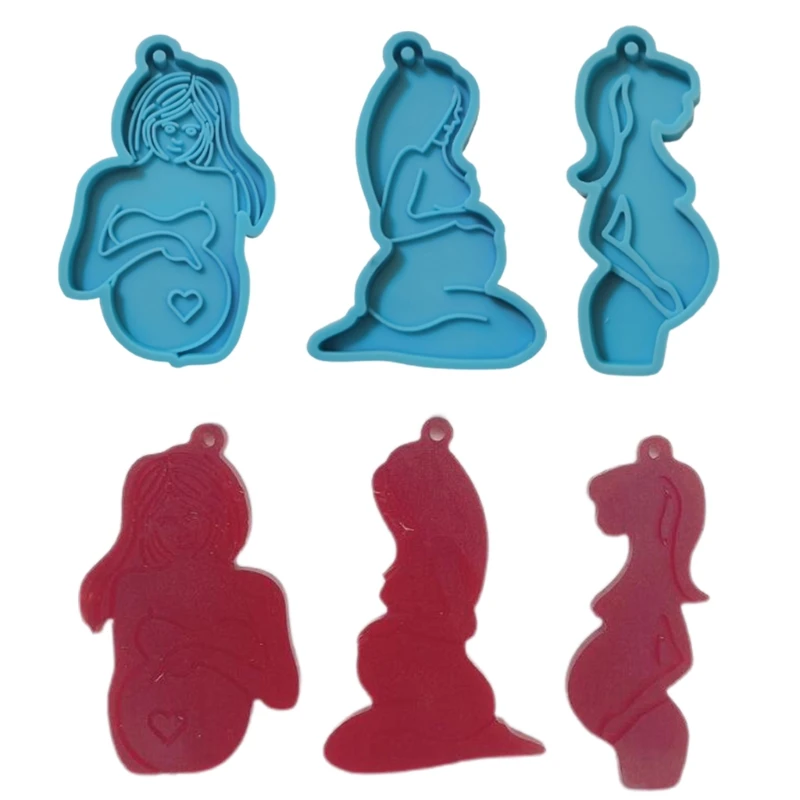 Shiny Breastfeeding Mother Baby Mold Silicone Mold Epoxy Resin Keychains Mould