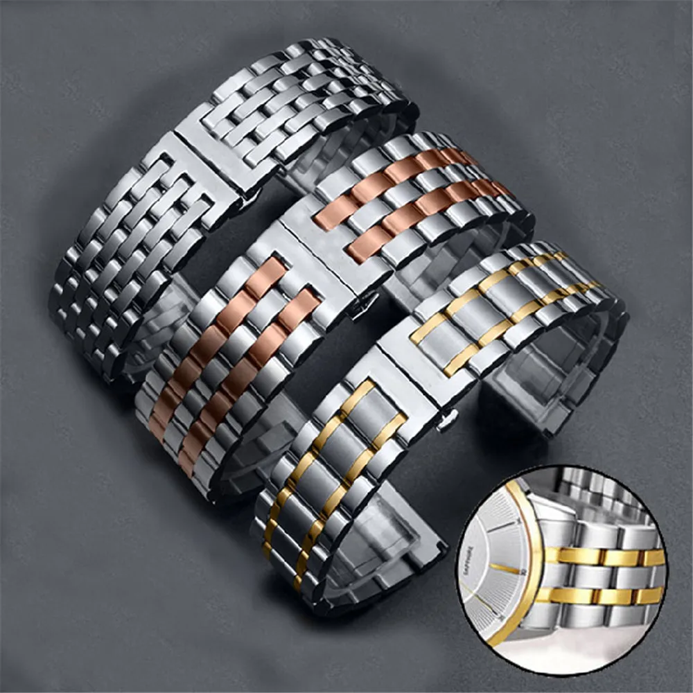 Ремешок из нержавеющей стали для часов металлический звеньевой браслет наручных