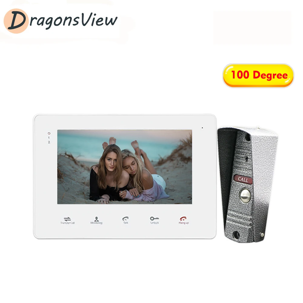 

Dragonsview Квартира видео домофон для строительной площадки Системы 7 дюймов сенсорный экран Экран телефон двери дверной звонок Камера 1200TVL ИК Н...