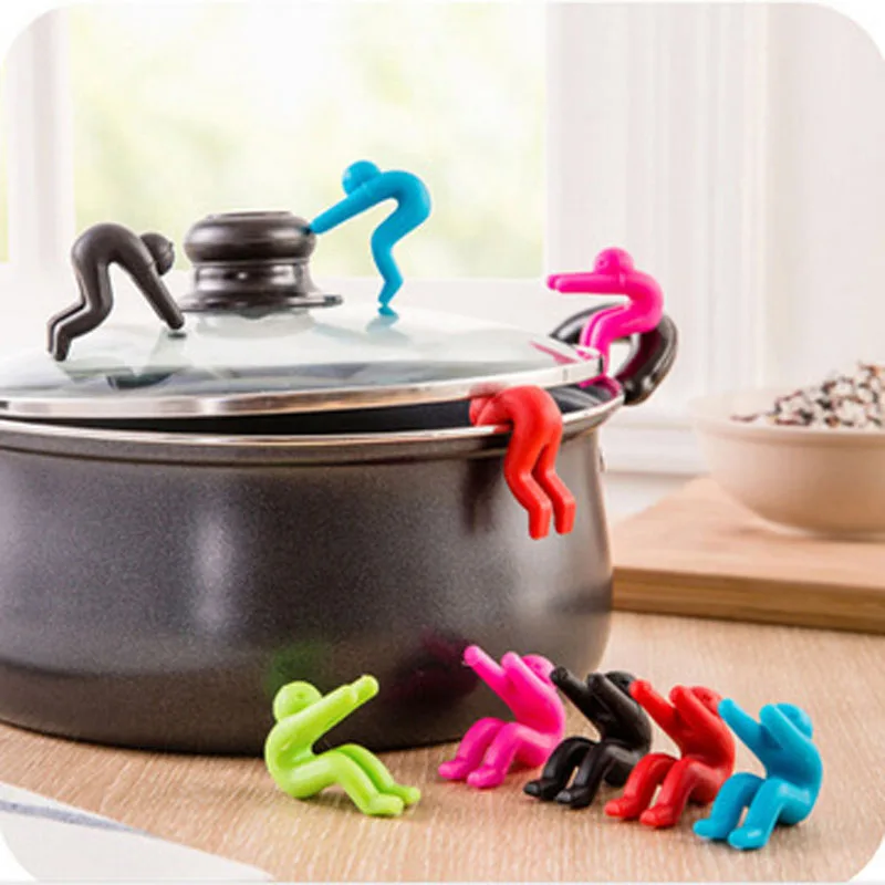 

Kitchen Cooking Tool Holder 2pc Creative Man Anti-overflow Pot Rack Silicone Multi-functional Phone Bracket Universial Home Kit