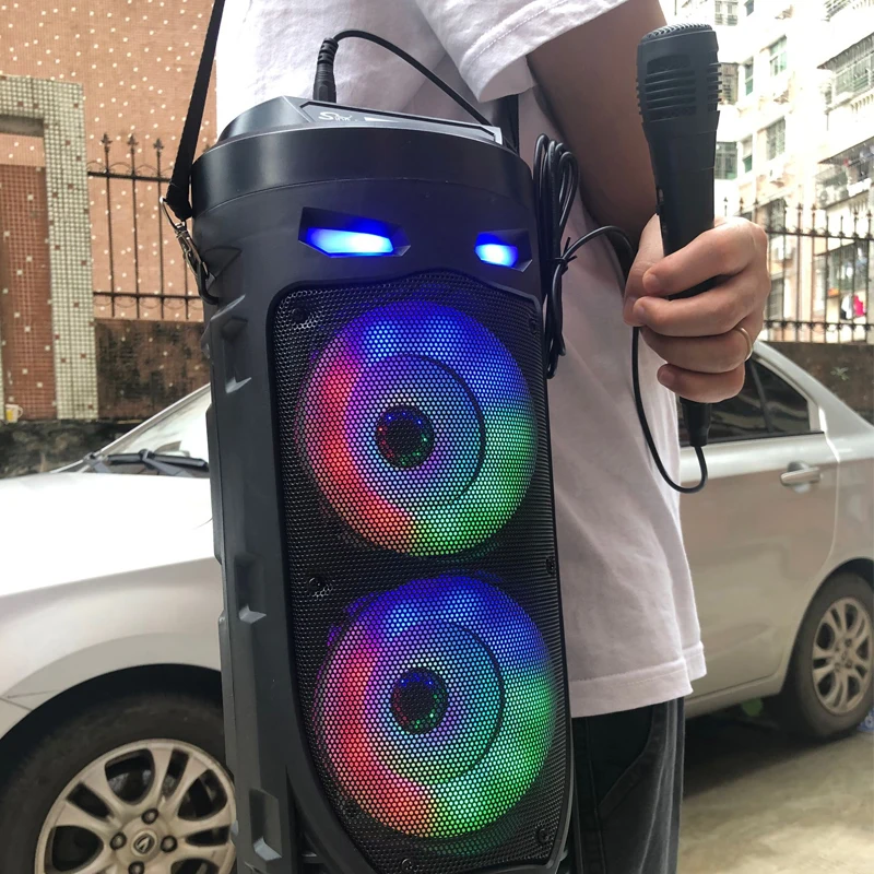 Portable Bluetooth Speaker Wireless Outdoor 3D Stereo Subwoofer Type Square Dance Music Column Support U Disk TF Card FM Radio |