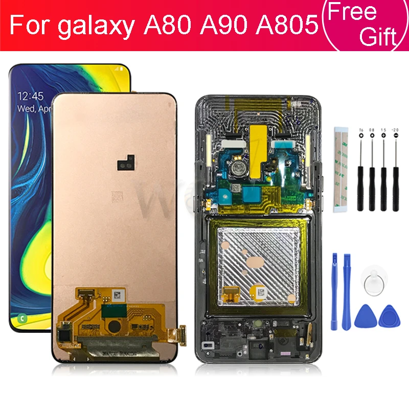 Супер AMOLED для Samsung galaxy A80 ЖК дисплей сенсорный экран дигитайзер сборка A90 A805 SM A805F/DS