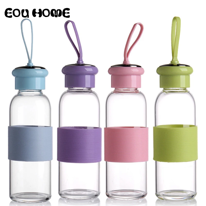 Портативный дорожный чайник 420 мл маленькая Стильная стеклянная бутылка для воды