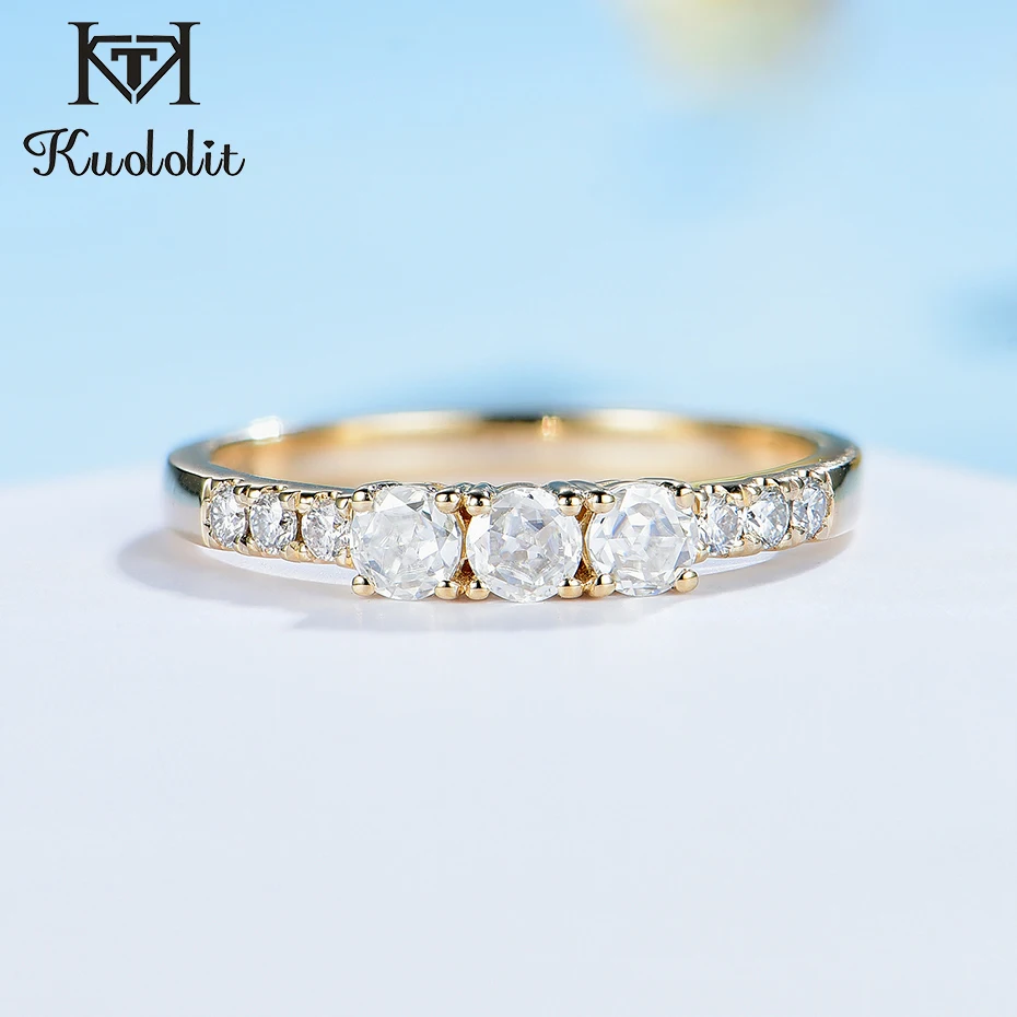 

Куолит 585 14K 10K OEC ограненное моиссанитовое кольцо для женщин ювелирные изделия с камнем-солитером сочетающаяся Свадебная лента Обручальное Обещание свадебное платье