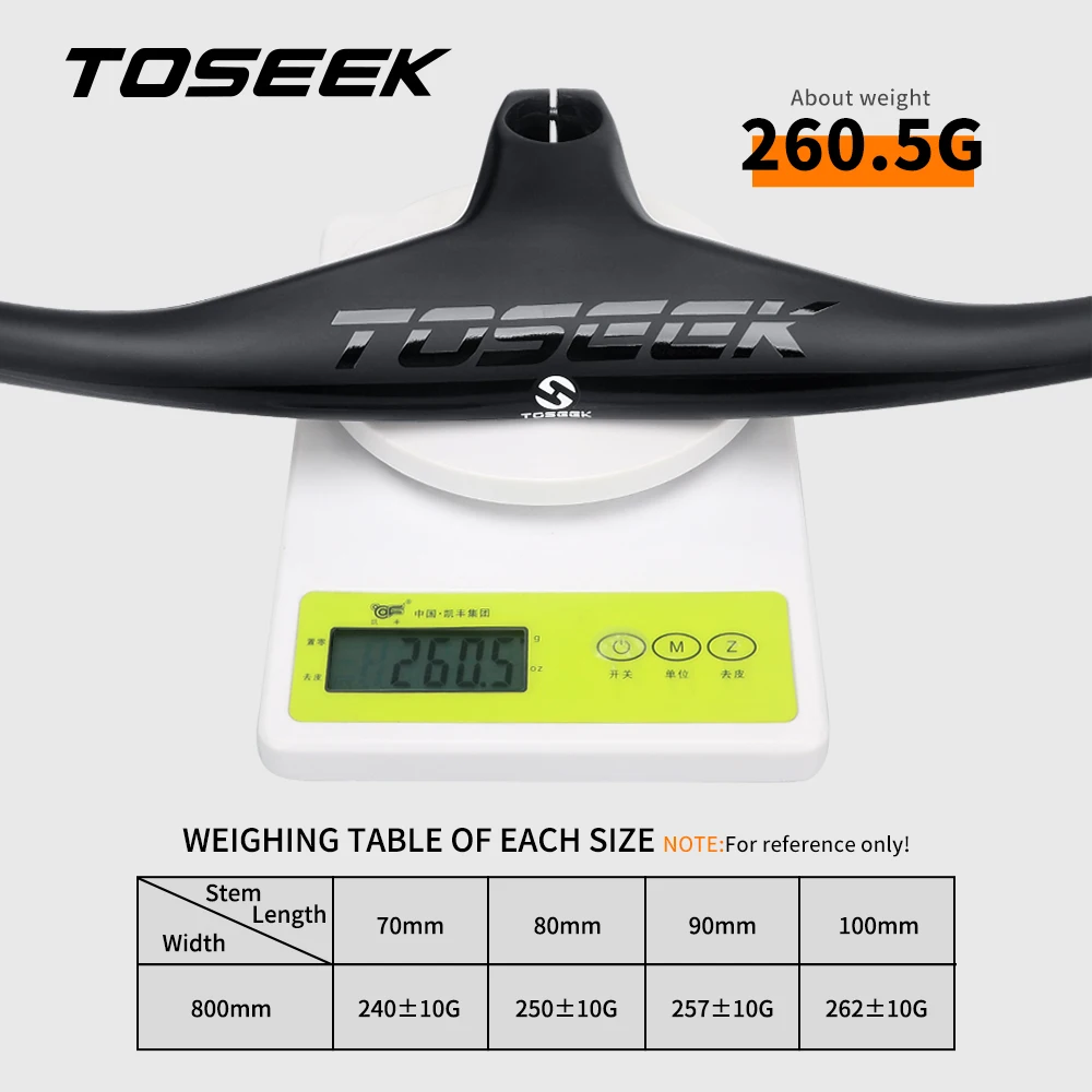 TOSEEK Mtb Handlebars And Stem 28.6mm-17Degree Carbon Integrated Handlebar For Mountain Bike 660~80070/80/90/100mm Bicycle Parts | Спорт и