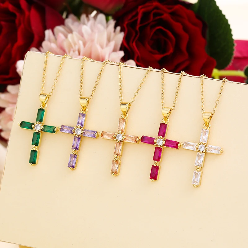 Женское ожерелье с подвеской-крестом из нержавеющей стали |