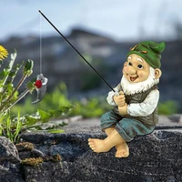resin fun elf character ornaments display mold fishing gnome miniature dwarf figurine crafts statue gardening decor for garden