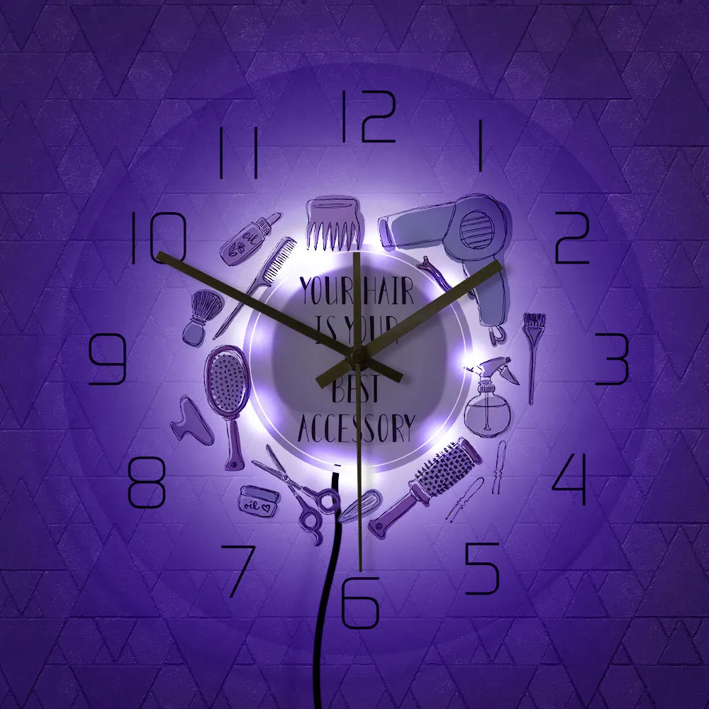 Ваши волосы-лучший аксессуар для парикмахеров современный дизайн настенные часы