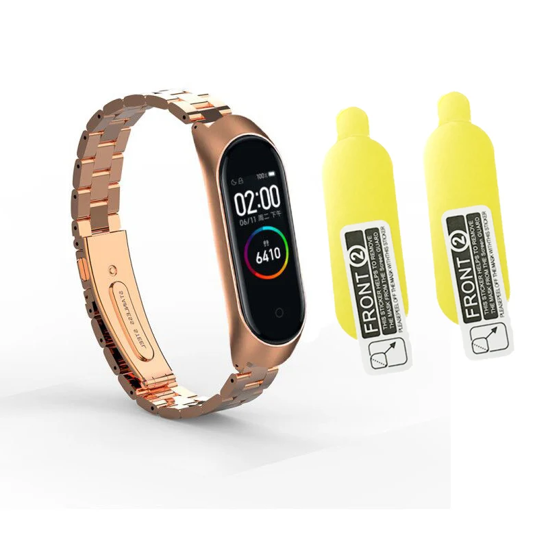 Новейший mi Band 4 браслет металлические Безвинтовые ремешки из нержавеющей стали Смарт часы ремни браслет для Xiaomi mi band 3 4 Pulseira
