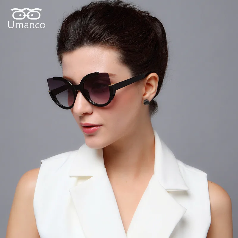 Umanco 2021 Модные женские солнцезащитные очки кошачий глаз УНИКАЛЬНЫЕ
