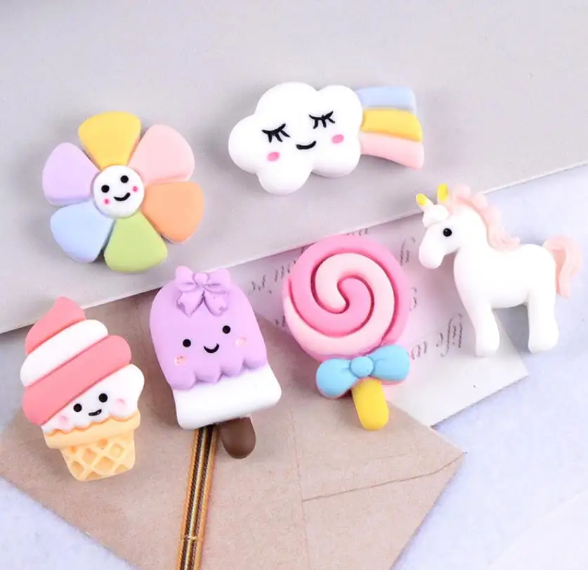 Lollipop sunflower единороги мороженое искусственная смола с плоским основанием для