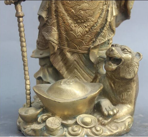 906 ++++++ 12 &quotКитайский народный латунный Mammon для денег богатства God Tiger статуя